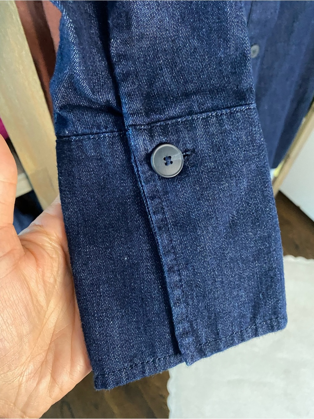 ZARA Dark Indigo Long Smocked Back Denim Jacket! 🌌 - Picture 7 of 11